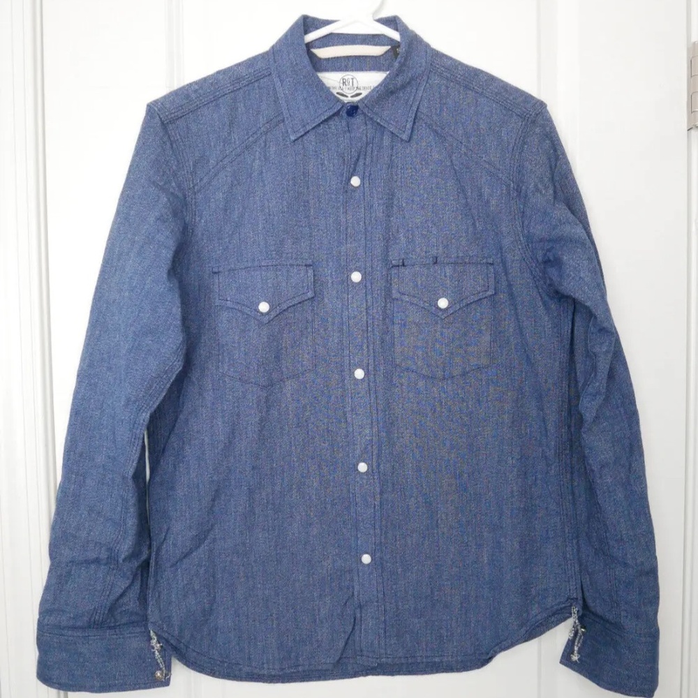 Rogue Territory Selvedge Chambray Button Down Western Shirt